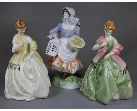 3 Royal Worcester bone china figurines to include 'Rosie picking apples', 'First dance' x2, 3629 (3)  (B.P. 21% + VAT) 