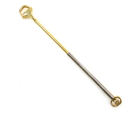 A Gucci silver plated cocktail swizzle stick, 13.5cm long. 