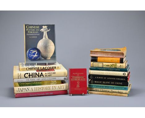 EIGHTEEN VARIOUS REFERENCE BOOKS ON CHINESE, JAPANESE AND ISLAMIC ART, to include: 'Marks on Chinese Porcelain' by Gerald Dav