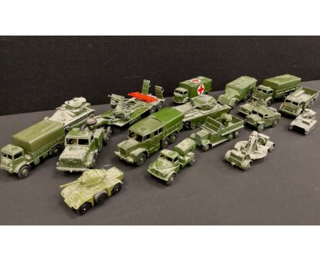 Toys - Dinky Die cast vehicles, Military Models, Mighty Antar Tank Transporter and Centurion Tank, Medium Artillery Tractor, 