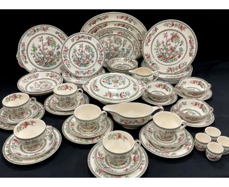 Johnson and Brother Indian Tree pattern ware comprised of; six dinner plates, six medium plates, six side plates, six tea cup