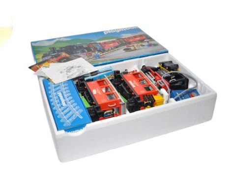 A vintage Playmobil No. 4003 Model Railway / Train Set. Looks to be mostly complete (with extras) and in well preserved condi