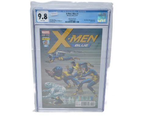 Graded Comic Book Comprising  X -Men: Blue #1 - Marvel Comics 6/17 - Kirby Variant Cover - Cullen Bunn Story - Jorge Molina &