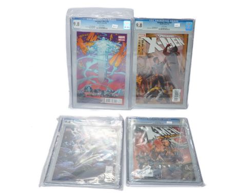 Graded Comic Books comprising of four issues to include; 1)Uncanny X-Men #8 - Marvel Comics 5/12 - Kieron Gillen story, Greg 