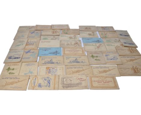 A large collection of vintage John Player Cigarette Cards contained within 43 themed albums to include military and civilian 