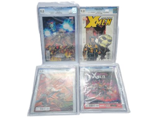 Graded Comic Books comprising of four issues to include; 1)Amazing X- Men #9 - Marvel Comics 9/14 - Craig Kyle &amp; Chris Yo