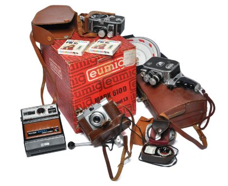 A group of audio-visual equipment including vintage Camera and Cine-Cameras with cases etc as shown. Untested. 
