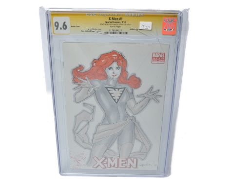 Graded Comic Book Interest Comprising X-Men #1 Sketch Cover - Marvel Comics 9/10 - Signed &amp; Sketch by Aaron Lopresti on 5