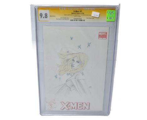 Graded Comic Book Interest Comprising X-Men #1 Sketch Cover - Marvel Comics 9/10 - Signed &amp; Sketch by Clay Mann on Front 