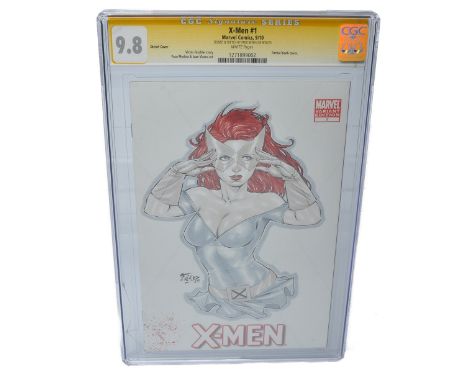 Graded Comic Book Interest Comprising  X-Men #1 Sketch Cover - Marvel Comics 9/10 - Signed &amp; Sketch by Fred Benes on 9/28