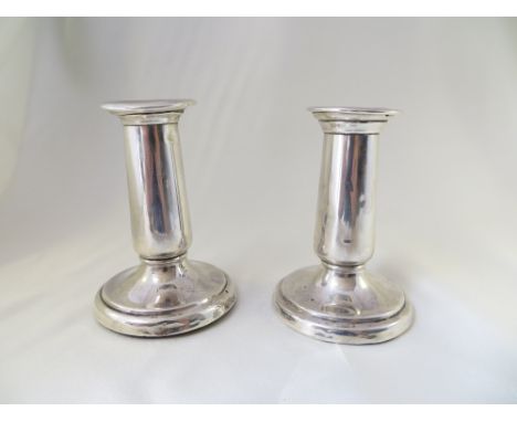 A pair of Silver candlestick holders. London, 1891. Gross weight: 476.2g