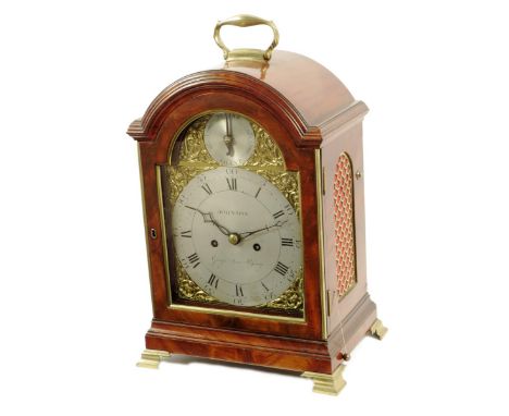 Johnson, Grays Inn Passage. A mahogany striking verge bracket clock, the 7 inch brass dial with silvered circular chapter pla