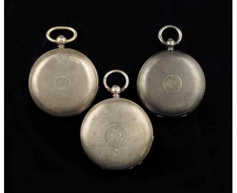 A silver hunting cased lever watch, white enamel dial and movement signed Jno. Jones, 338 Strand, London, no. 29122, in a gui