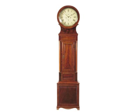 A Scottish eight day mahogany longcase clock, the circular 13 inch painted dial signed J. Adair, Dumfries, subsidiary seconds