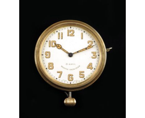 An 8 day minute repeating movement, originally in a leather three fold case, white enamel dial signed 8 days, Minute Repeater