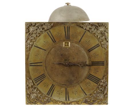 A 30 hour longcase movement, the 10 inch brass dial signed Jos. Norris, Abingdon on the chapter ring, date aperture at 12 o'c
