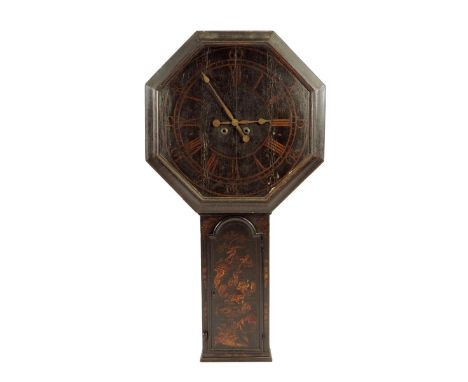 A most unusual striking Tavern clock of octagonal form, signed on the lower three dial mouldings Edward Faulkner London, the 