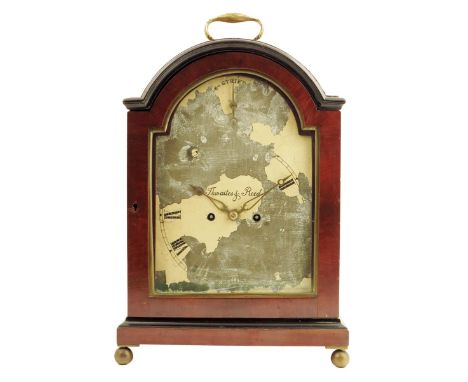 A mahogany striking bracket clock, the 8 inch (distressed) painted dial signed Thwaites & Reed, the arch with strike / silent