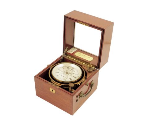 A two day marine chronometer, the 4 inch silvered dial signed T.S. & J.D. Negus, New York, no. 2469, subsidiary seconds and u