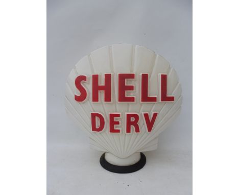 A rare Shell Derv glass petrol pump globe by Hailware, in very good condition.
