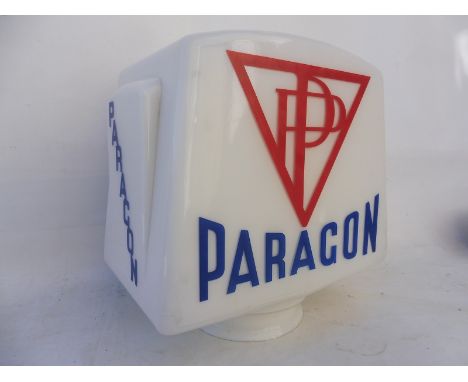 A Paragon glass petrol pump globe by Hailware, in excellent condition, fully stamped underneath.