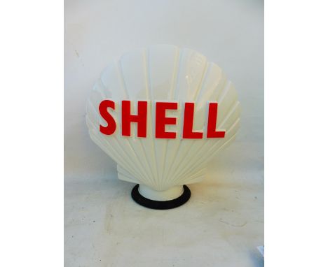 A Shell glass petrol pump globe by Webbs Crystal Glass Company Limited, fully stamped, in excellent condition.