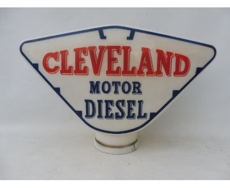 A rare Cleveland Motor Diesel glass petrol pump globe, in excellent condition.