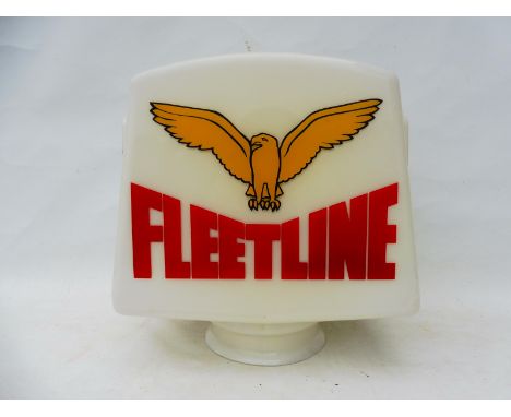 A Fleetline glass petrol pump globe by Hailware, in very good condition, very minor nick to neck. 