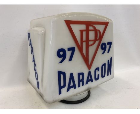 A rare Paragon glass petrol pump globe by Hailware, in very good condition.