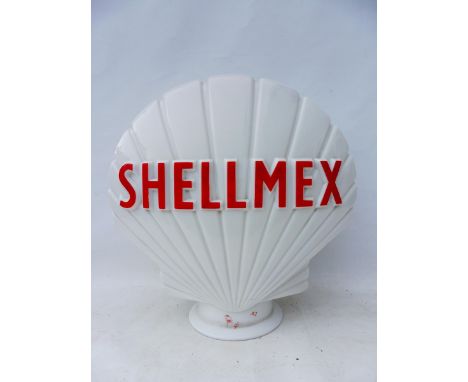 A Shellmex glass petrol pump globe by Webbs Crystal Glass Company Limited, in excellent condition.