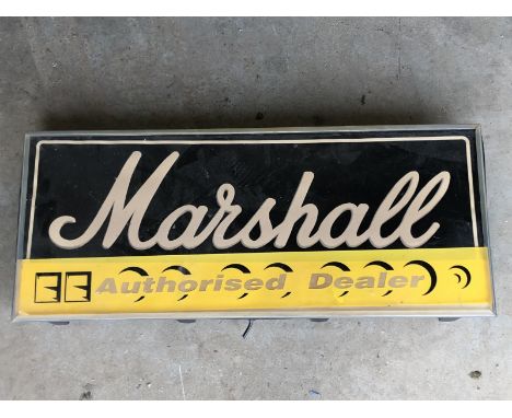 A Marshall Authorise Dealer lightbox, 29 1/2" wide x 12 1/4" high x 3 1/4" deep.