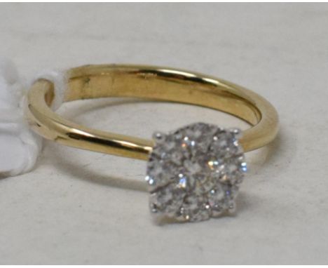 Amendment A 9ct gold cluster diamond ring, approx. ring size L½

Modern 