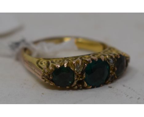 A 9ct gold dress ring, approx. ring size J

Shank altered and resized. 
Approx. 3.1 g (all in) 