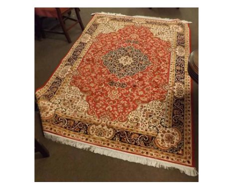 @Keshan carpet, red, blue and beige patterns, 230cms x 160cms  