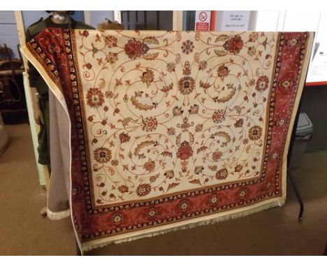@Keshan carpet, red, blue and beige traditional patterns, 280cms x 200cms  