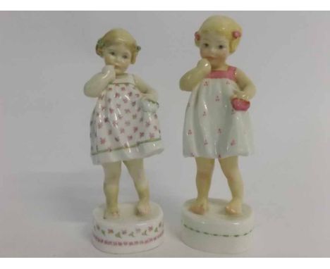 Two Royal Worcester figurines, both modelled by F G Doughty, model number 3226, both entitled "Only Me" in different colourwa