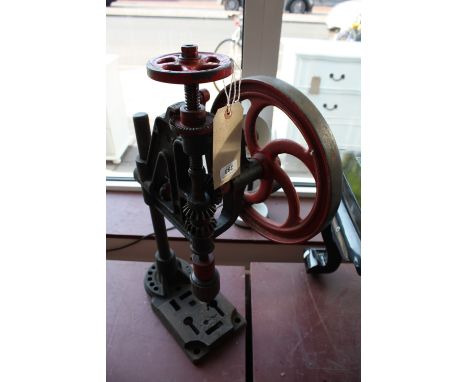 An early 20th Century Bradson cast iron bench drill model number B5, H. 63 cm
