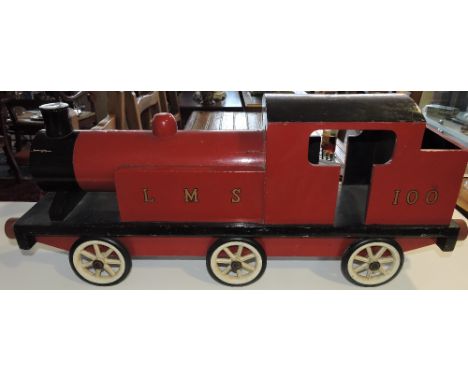 A Scratch built red/black painted LMS tank engine, L 30 cm