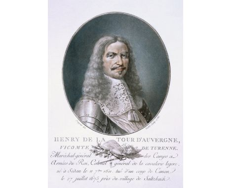Henri de la Tour d'Auvergne, from 'Portraits des grands hommes, femmes illustres, Engraving - paper, Print, Author - Antoine 
