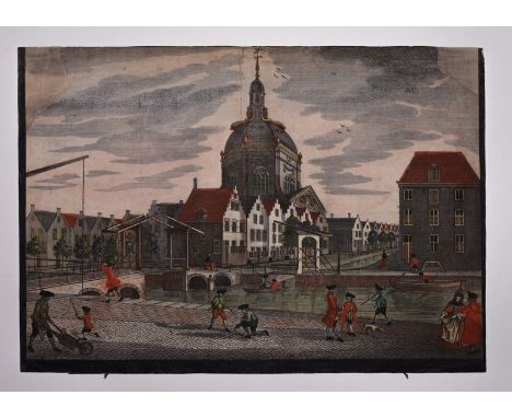 17th Old Art Gravure Print Engraving Color Home Decor Italy Castle Architecture, Engraving - paper, Print, 1788 year, Size 41