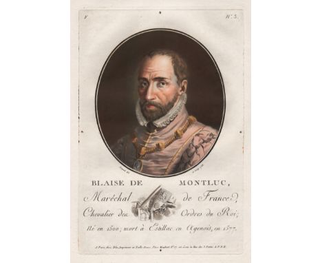 "Blaise de Montluc, Marechal de France." - Blaise de Monluc (c.1502-1577) Lasseran-Massencome soldier marechal Portrait, Engr