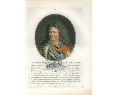 Claude Louis Hector de Villars, Prince de Martigues, Duc de Villars, Vicomte de Melun, Engraving - paper, Print, 1790 year, A
