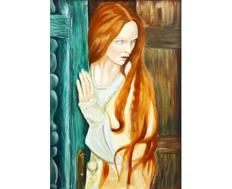 Clive Fredriksson, oil on board, portrait of a woman, 68cm x 48cm, framedGood condition 