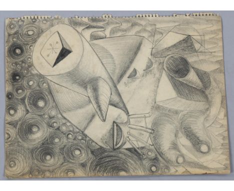 John Erskine Milne (1931 - 1978), pencil sketch, abstract, unsigned, 31cm x 23cm, unframed, provenance: acquired directly fro