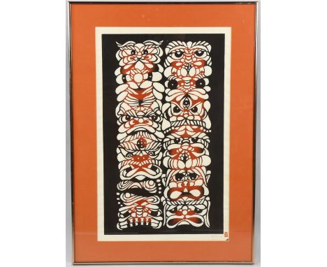 Mikumo, Japanese colour woodblock print, signed in pencil, 53cm x 31cm, framedGood condition, no foxing 