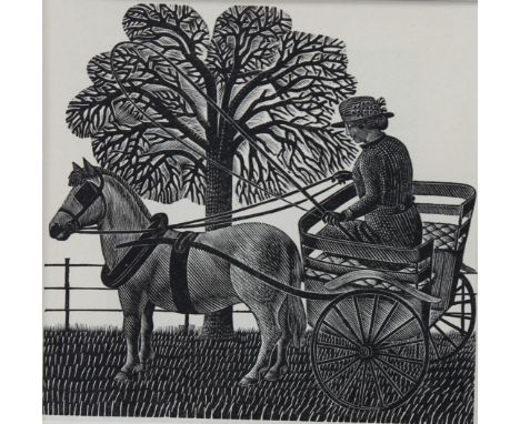 Eric Ravilious (1903-1942), wood engraving on paper, Design for a Christmas Card (Redfern Publishing Co.), 10.3cm x 10.6 cm, 