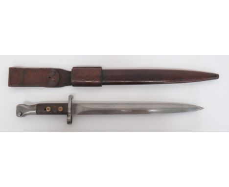 Scarce 1888 MKI 2nd Type Bayonet In Its Land Pattern MKII* Scabbard12 inch, double edged blade.  Forte marked "Mole" over "4/
