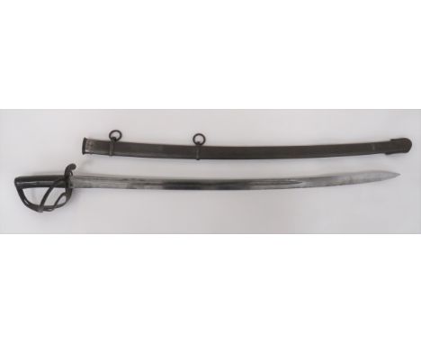 1853 Pattern Regimentally Stamped Trooper's Sword35 1/4 inch, single edged, slightly curved blade with wide fuller.  Forte wi