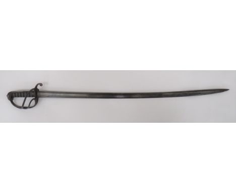 1821 Pattern Attributed Light Cavalry Officer's Sword35 1/2 inch, single edged, slightly curved, pipe back, quill point blade
