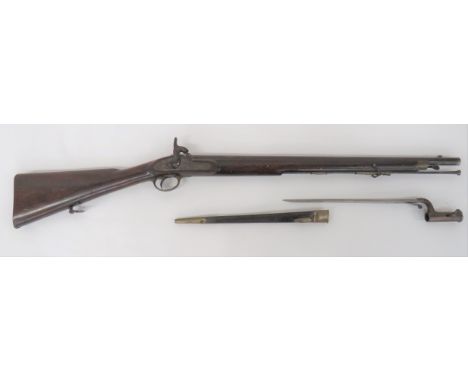 British 1840 Pattern Constabulary Carbine and Bayonet26 1/2 inch, .650 carbine, smoothbore barrel.  Military pattern lock pla